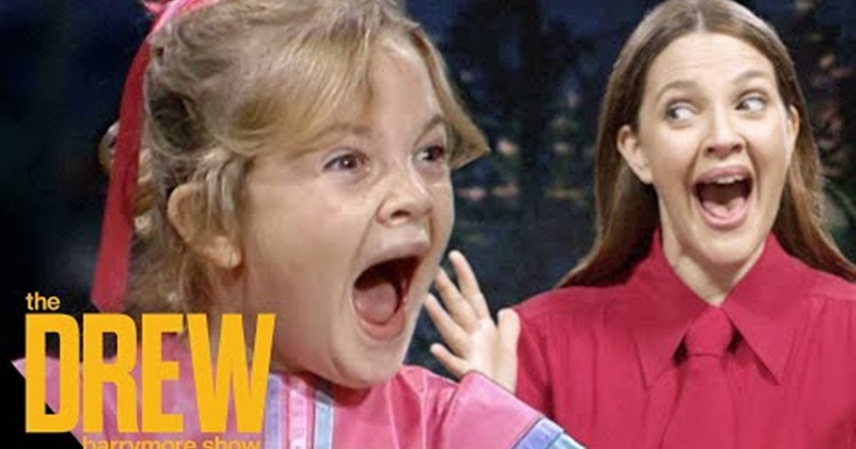 Drew Barrymore Interviews 7YearOld Self in Cute Talk Show Promo