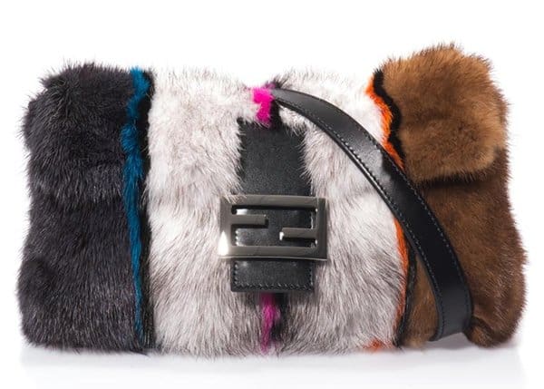 Fendi Mink and Fox Fur Baguette Bag