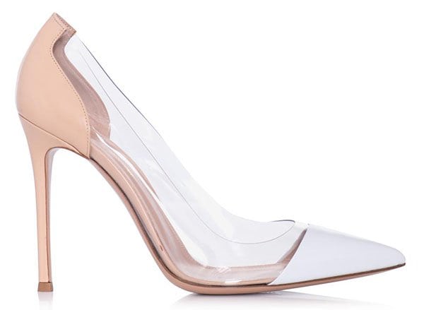 Gianvito Rossi PVC and Leather Pumps Nude White