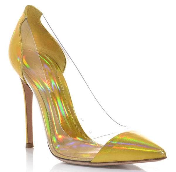 Gianvito Rossi hologram leather and PVC pumps