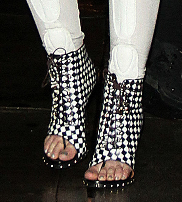 Iggy Azalea wearing Givenchy checkered booties