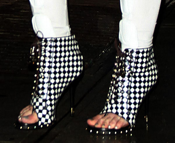 Iggy Azalea wearing Givenchy checkered booties