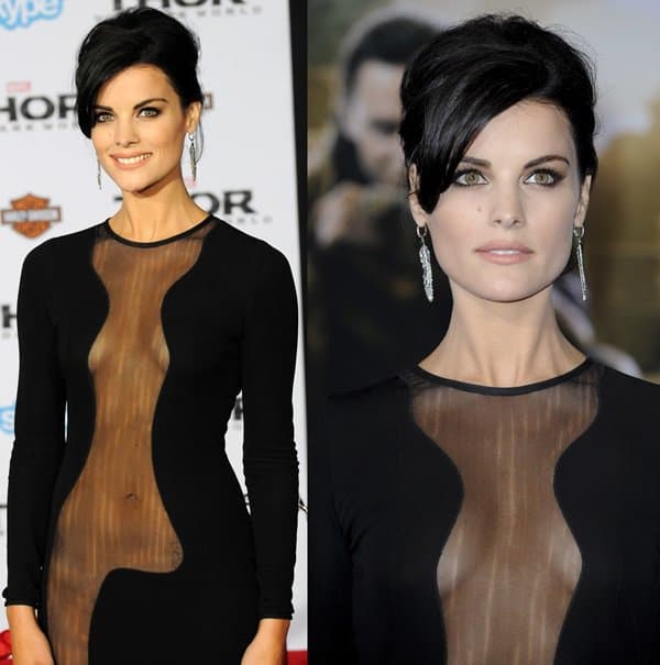 The sheer panels of Jaimie Alexander's dress revealed that she was not wearing any underwear