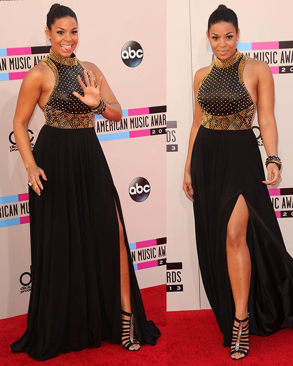 Jordin Sparks wearing Jovani Couture gown at the 2013 American Music Awards