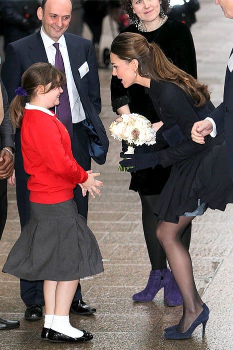 Kate Middleton skirt flies up