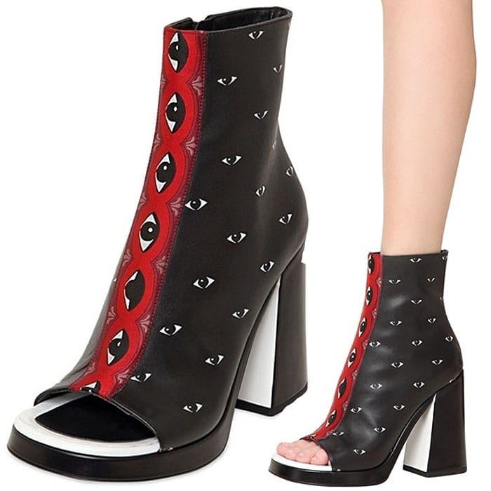 Kenzo Eye Print Open-Toe Boots