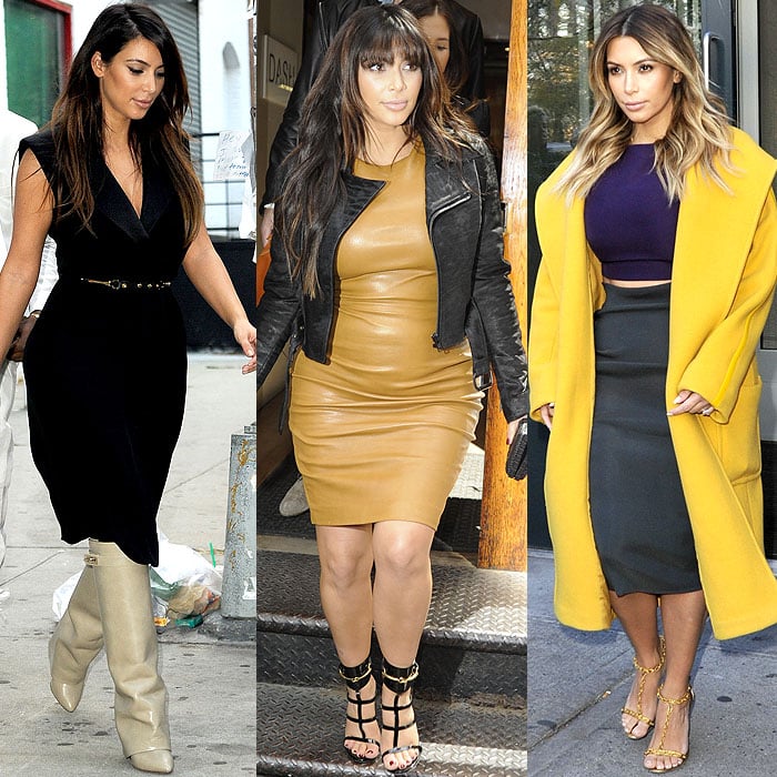 Kim Kardashian leaving a store in SoHo, New York City, on September 2, 2012; Kim shopping in SoHo in NYC on March 26, 2013; Kim leaving a Manhattan apartment in NYC on November 20, 2013