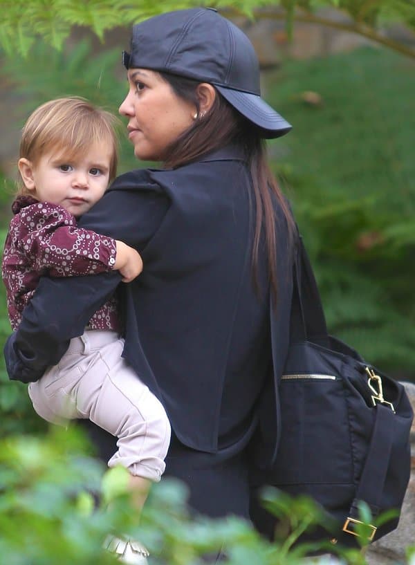Kourtney Kardashian with baby Penelope heading to a baby class in Beverly Hills