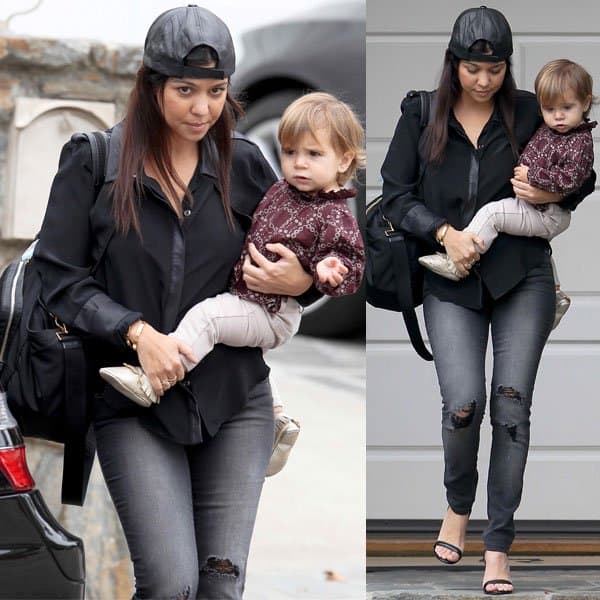 Kourtney Kardashian and daughter Penelope heading to baby class in Beverly Hills