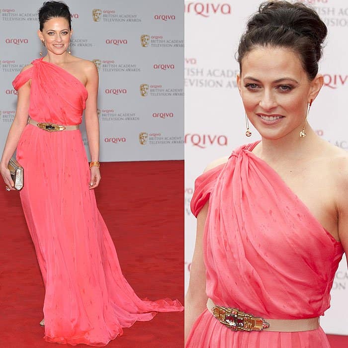 Lara Pulver at the 2013 Arqiva British Academy Television Awards (BAFTAs) held at the Royal Festival Hall in London, England, on May 12, 2013