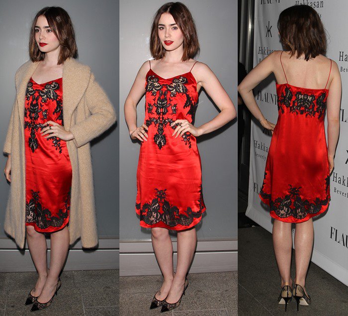 Lily Collins flaunts her legs at Flaunt Magazine's November Issue Launch Party