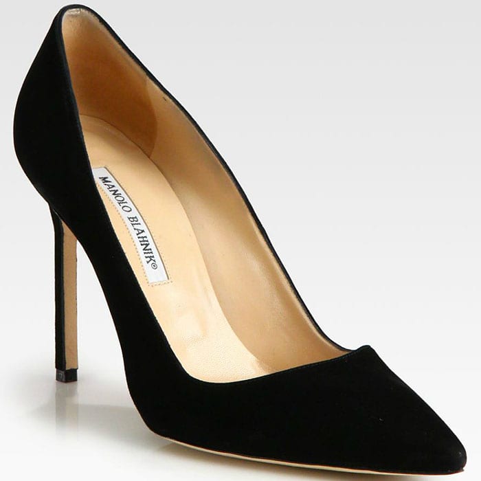 Manolo Blahnik "BB" Suede Pointy-Toe Pumps