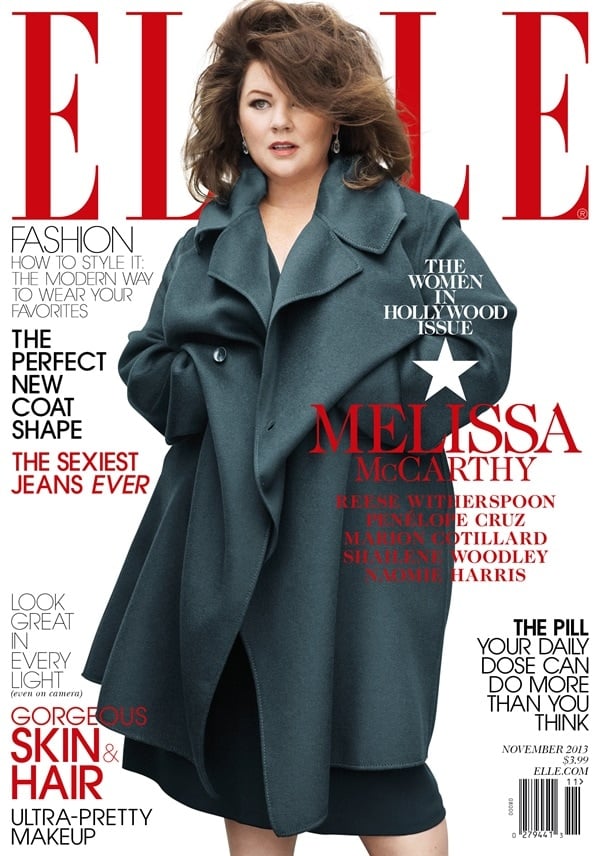 Elle has come under fire for the way it has covered up Melissa McCarthy's curves on its November cover