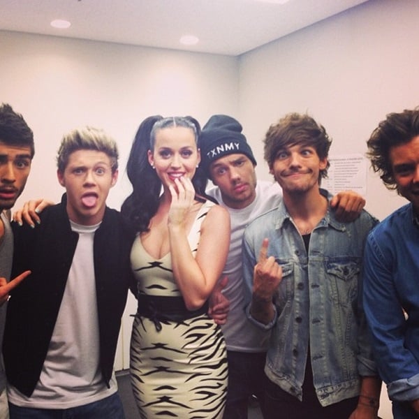 Katy Perry poses with One Direction