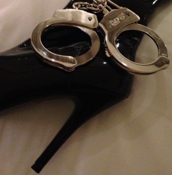 Nicki Minaj's over-the-knee boots and handcuffs