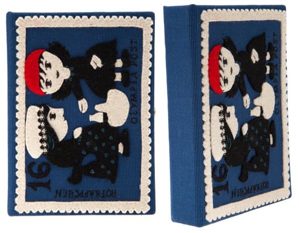 The Rotkappchen book clutch features a unique depiction of Little Red Riding Hood with exquisite details