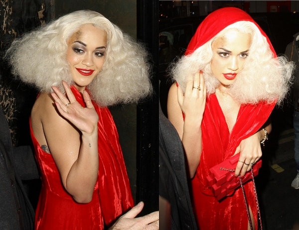 Rita Ora arriving home after celebrating her birthday at The Box in London on November 27, 2013