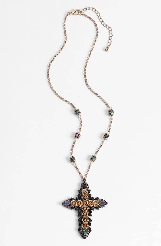 Robert Rose 'Floral Cross' Pendant Necklace