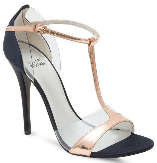 Stuart Weitzman 'Sincity' Glitter T-Strap Sandals