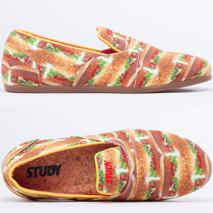 Slip-ons printed with juicy burgers