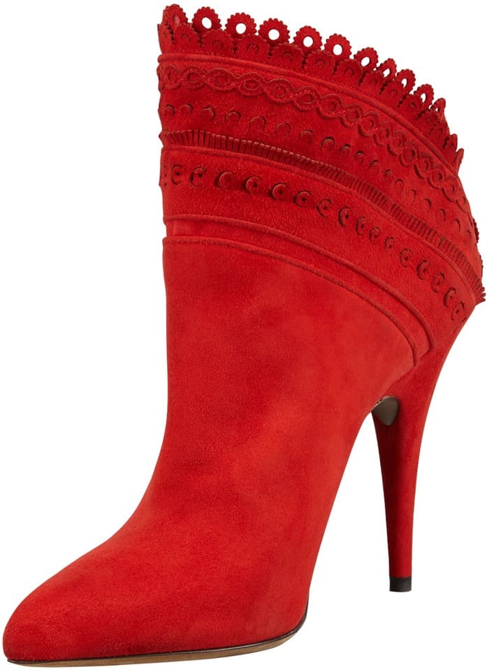 Zendaya Coleman Rocks Red Harmony Scalloped Ankle Boots