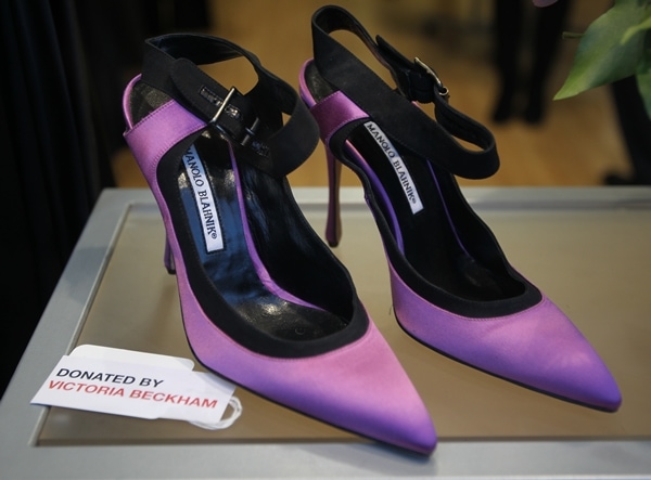 Gorgeous Manolo Blahnik shoes donated by Victoria Beckham