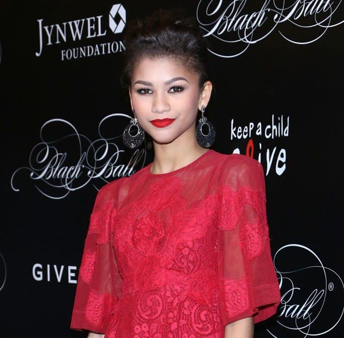 Zendaya wearing a Dolce & Gabbana lace dress