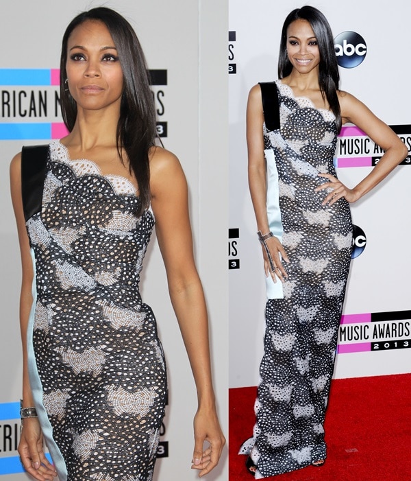 Zoe Saldaña attends the 2013 American Music Awards