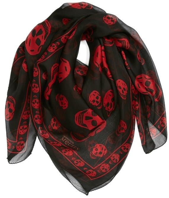 Alexander McQueen Chiffon Skull Scarf