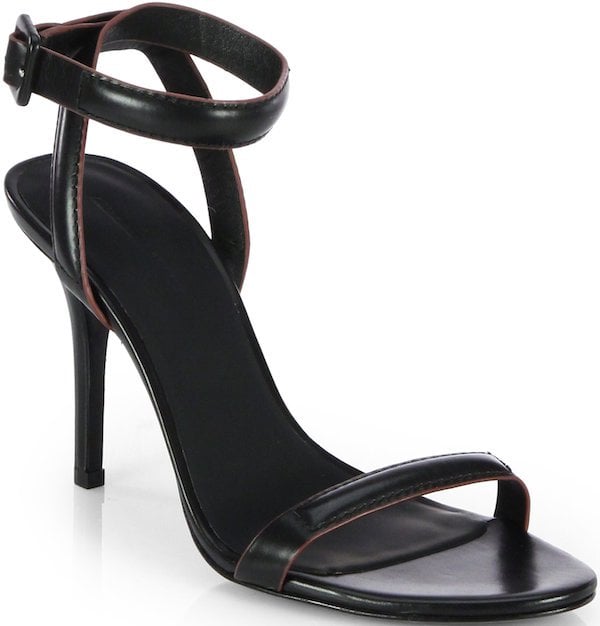 Alexander Wang "Antonia" Leather Ankle-Strap Sandal