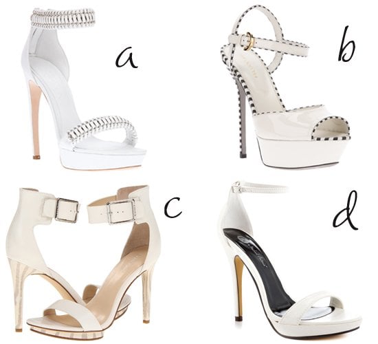 4 White Ankle Strap Sandals