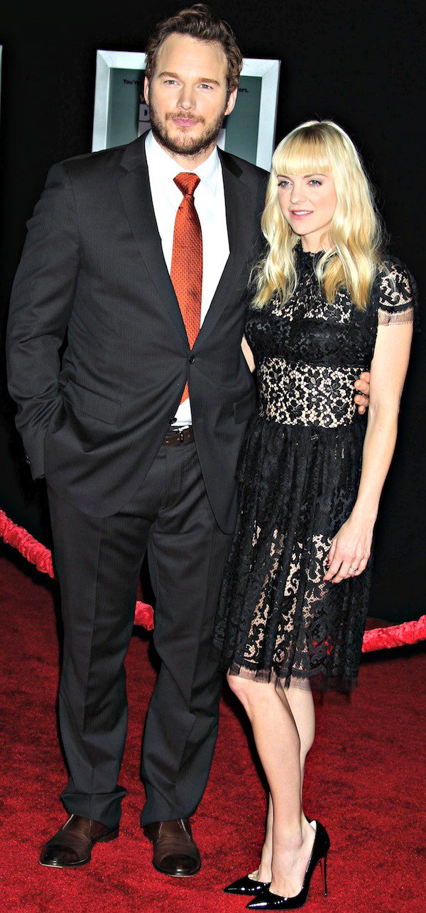 Anna Faris looking sexy in black lace as she joins husband Chris Pratt on the red carpet for the premiere of 'Delivery Man' held at the El Capitan Theatre in Hollywood, Los Angeles, California, on November 3, 2013