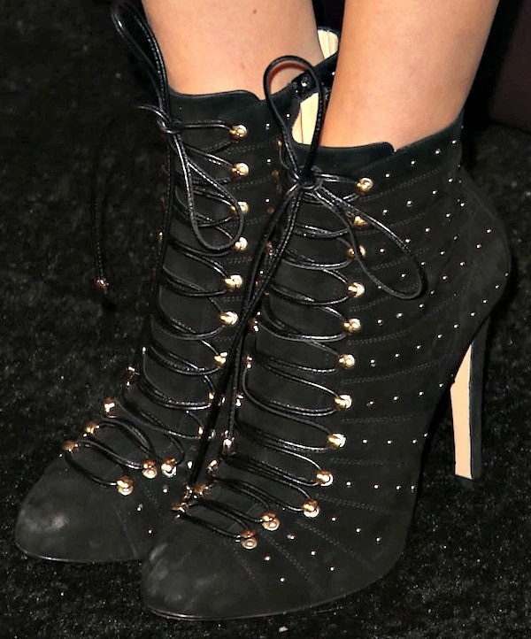Bella Thorne's Bionda Castana's "Roisin" lace-up ankle boots