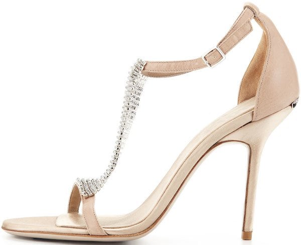 Burberry Satin Crystal-Embellished Sandal