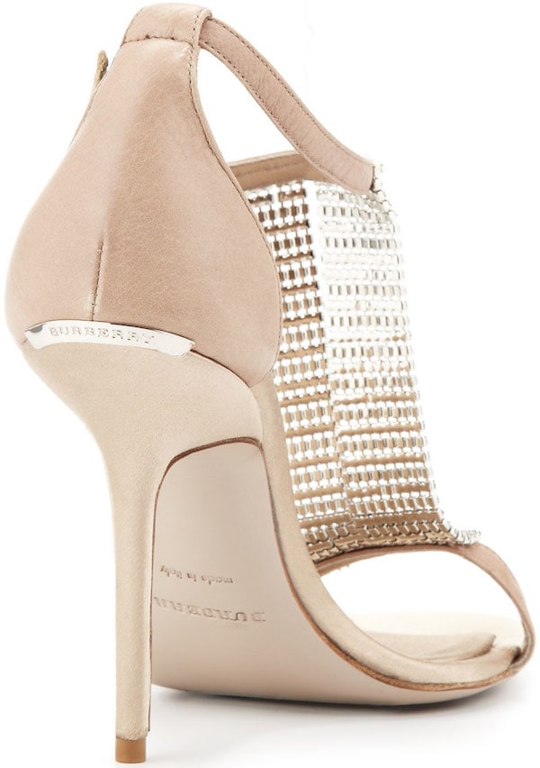 Burberry Satin Crystal-Embellished Sandal