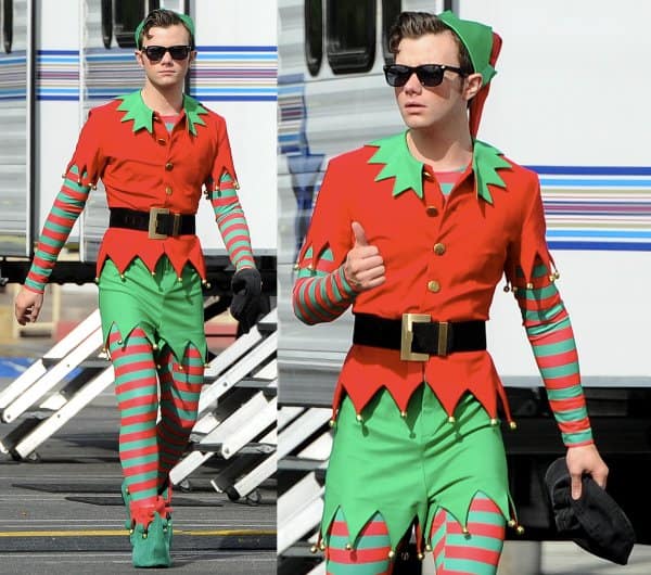 Chris Colfer still dashing even in his Santa's Little Helper costume