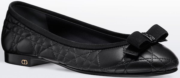 Christian Dior Ballerina Flat in Black Leather