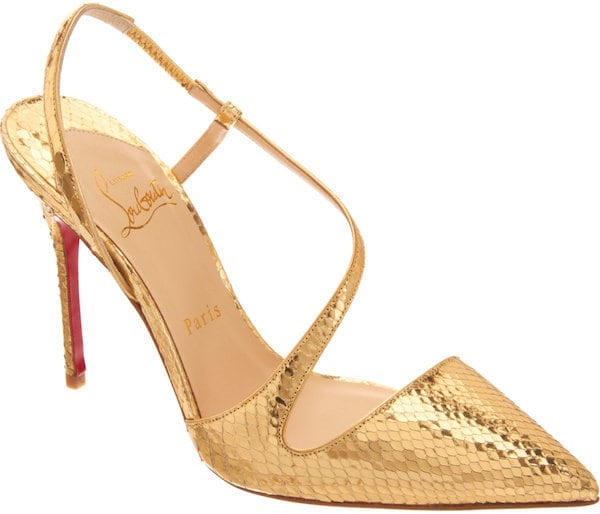Christian Louboutin Gold Python June Pump