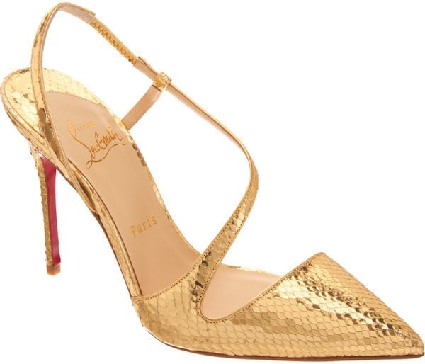 Christian Louboutin Gold Python June Pump