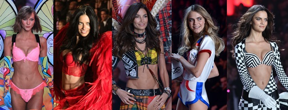 Karlie Kloss, Adriana Lima, Lily Aldridge, Cara Delevingne, and Barbara Fialho