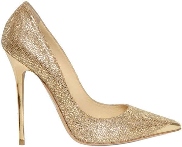 Jimmy Choo "Anouk" Glitter and Calf Pump