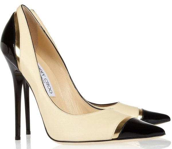 Jimmy Choo "Limit" Tri-Tone Cap-Toe Pumps