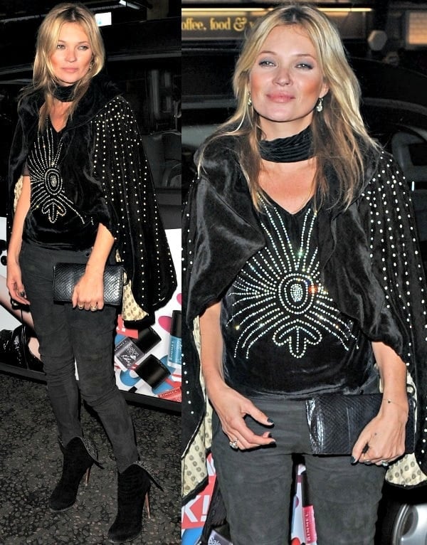Kate Moss attended Rimmel London's 180th anniversary party in a dangerously sexy and edgy ensemble