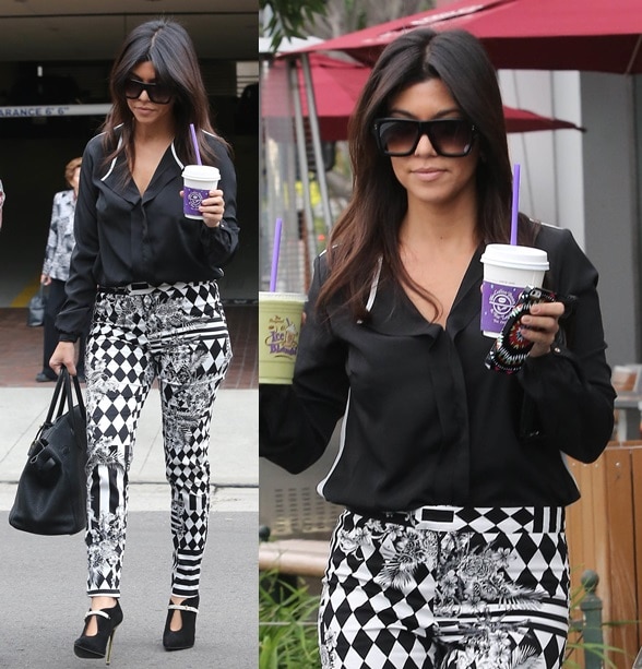 Kourtney Kardashian carries a Hermes Birkin bag to grab some coffee in West Hollywood