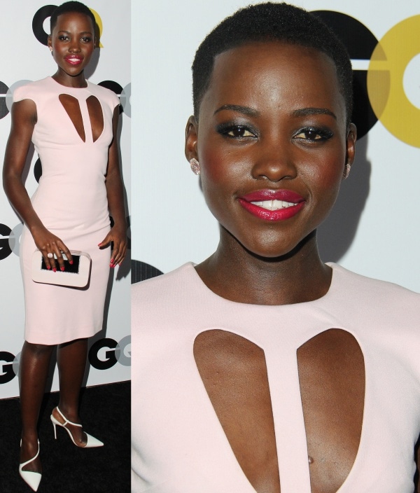 Lupita Nyong'o wore a Pre-Fall 2013 sheath dress in a pretty powder pink color from Cushnie et Ochs