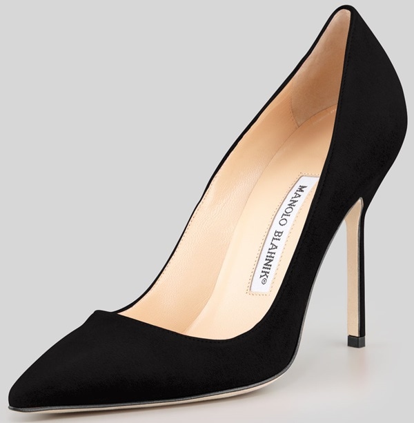 Manolo Blahnik BB 105mm Pumps in Black Suede