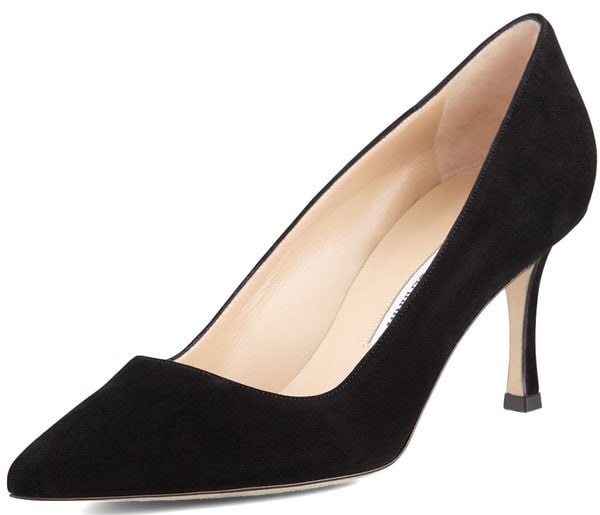 Manolo Blahnik BB 70mm Pumps in Black Suede