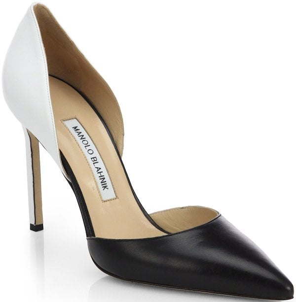 Manolo Blahnik "Tayler" Bicolor Leather Pump