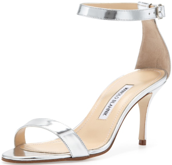 Manolo Blahnik "Chaos" Sandal in Silver