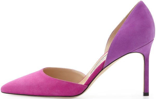 Manolo Blahnik "Tayler" Bicolor Suede Pump